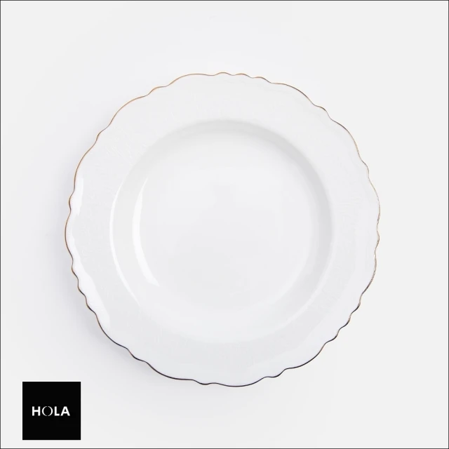 HOLA 斯凱勒骨瓷湯盤23.6cm 花邊白