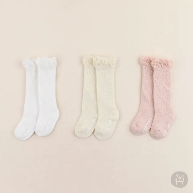 【Happy Prince】韓國製 Double Ray蕾絲鏤空女嬰童及膝襪(嬰兒襪 兒童襪)
