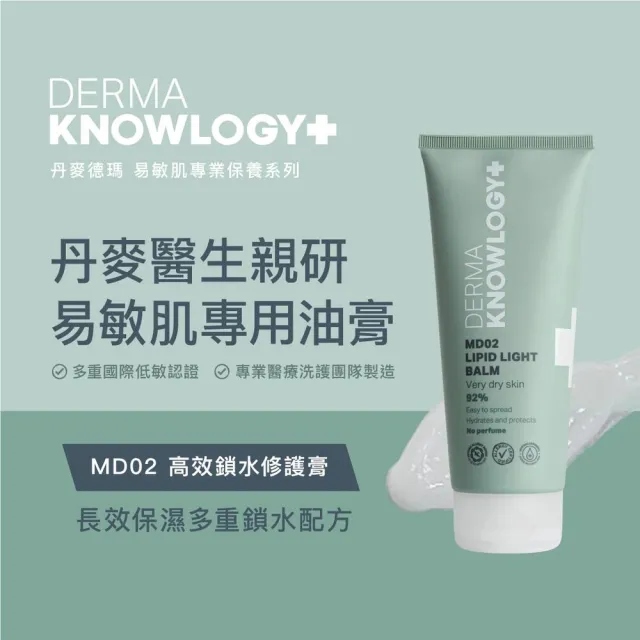 【Derma 丹麥德瑪】MD02 高效舒緩修護膏 200ml(修護嚴重乾癢脫屑)