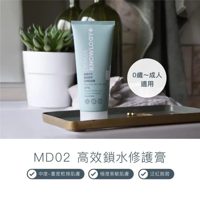 【Derma 丹麥德瑪】MD02 高效舒緩修護膏 200ml(修護嚴重乾癢脫屑)