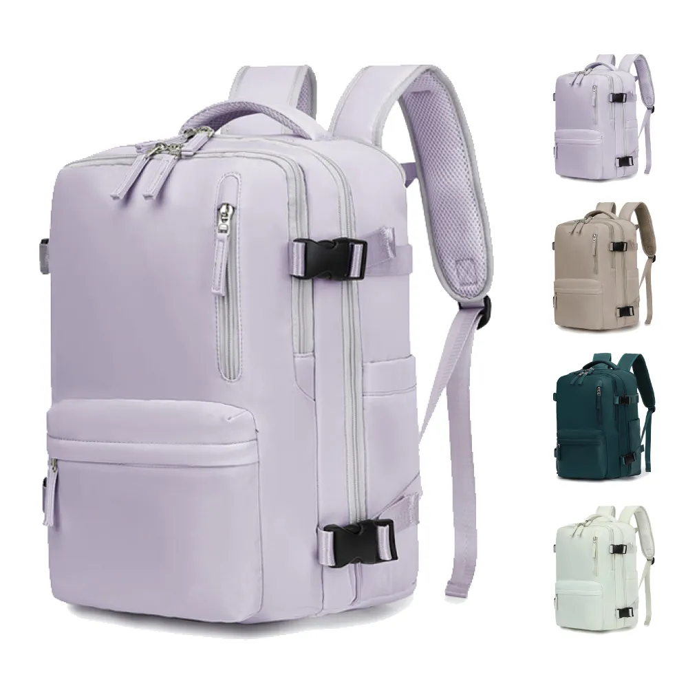 【Rosse Bags】輕盈細膩尼龍布防潑水電腦雙肩包(現+預  墨綠色／卡其色／淺綠色／紫色)