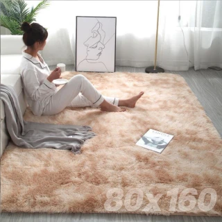 【U-mop】80x160cm 北歐長絨毛地毯 絨毛地墊 大地毯 床邊地毯(靜音耐踩/防滑底紋/保暖柔軟)