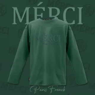 【MAJOR MADE】Merci巴黎凸繡長TEE(#長袖上衣#T-shirt#刺繡)