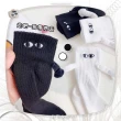 【旺斯女孩】玩偶情侶牽手襪短襪玩偶襪子白色襪黑色襪可愛襪中筒襪(牽手情侶襪)