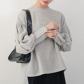 【LANNI 藍尼】★袖口排釦燈籠袖造型上衣(長袖/女裝)