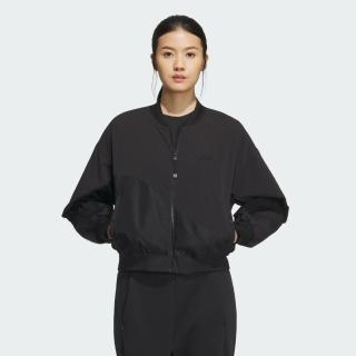 【adidas 愛迪達】外套 女款 運動外套 立領外套 風衣外套 亞規 BOMBER JKT 黑 IM8872