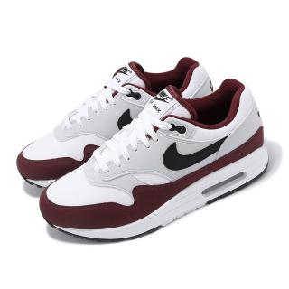 【NIKE 耐吉】休閒鞋 Air Max 1 男鞋 女鞋 白 紅 Dark Team Red 氣墊 經典 運動鞋(FD9082-106)