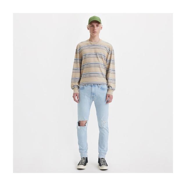 【LEVIS】男 上寬下窄 512低腰修身牛仔褲/破壞加工淺藍刷色水洗/彈性布料 熱賣單品 28833-1265