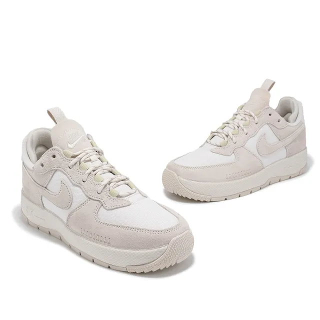 NIKE 耐吉】休閒鞋Air Force 1 Wild 女鞋白米白麂皮AF1 經典(FB2348