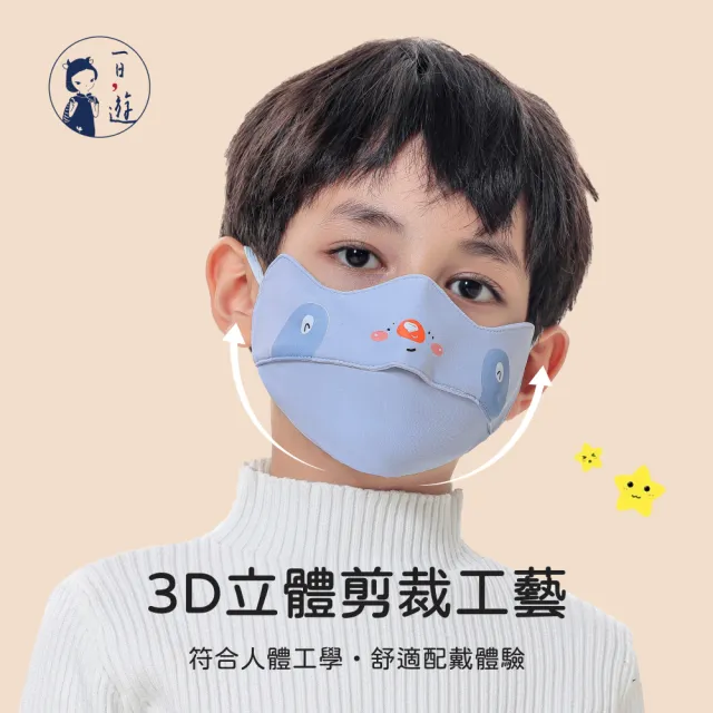 【NicoFun 愛定做】2入 兒童口罩 兒童防風保暖口罩 透氣護眼角 N95熱風棉防護口罩(可水洗 可調式耳扣)