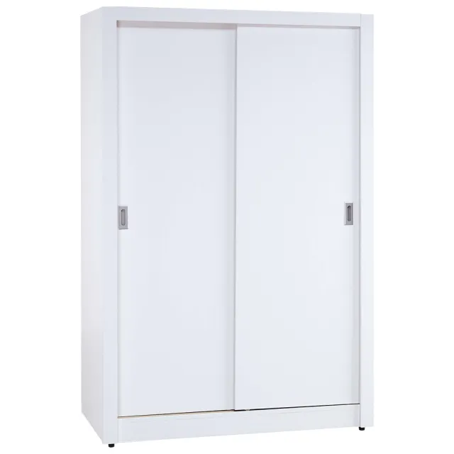 【Hampton 漢汀堡】朵菈白色4尺拉門衣櫥(衣櫥/衣櫃/滑門衣櫃)