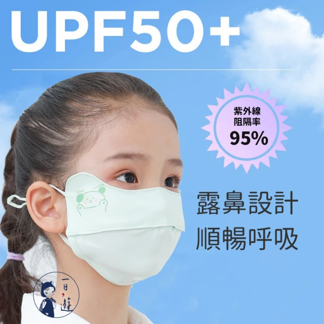 【NicoFun 愛定做】2入兒童 透氣口罩 加強護眼角 防曬 透氣口罩 布口罩(涼感科技 抗紫外線 可水洗)