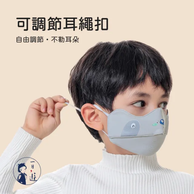【NicoFun 愛定做】兒童防風保暖 萌趣浣熊卡通 布口罩 立體3D 透氣 護眼角 防護口罩(可水洗 可調式耳扣)