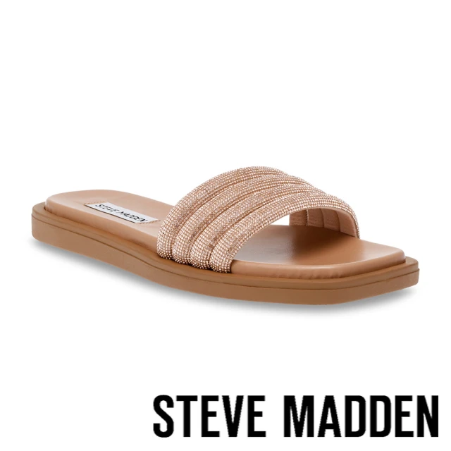 STEVE MADDEN ARBOUR 鑽面壓紋平底涼拖鞋(金色)