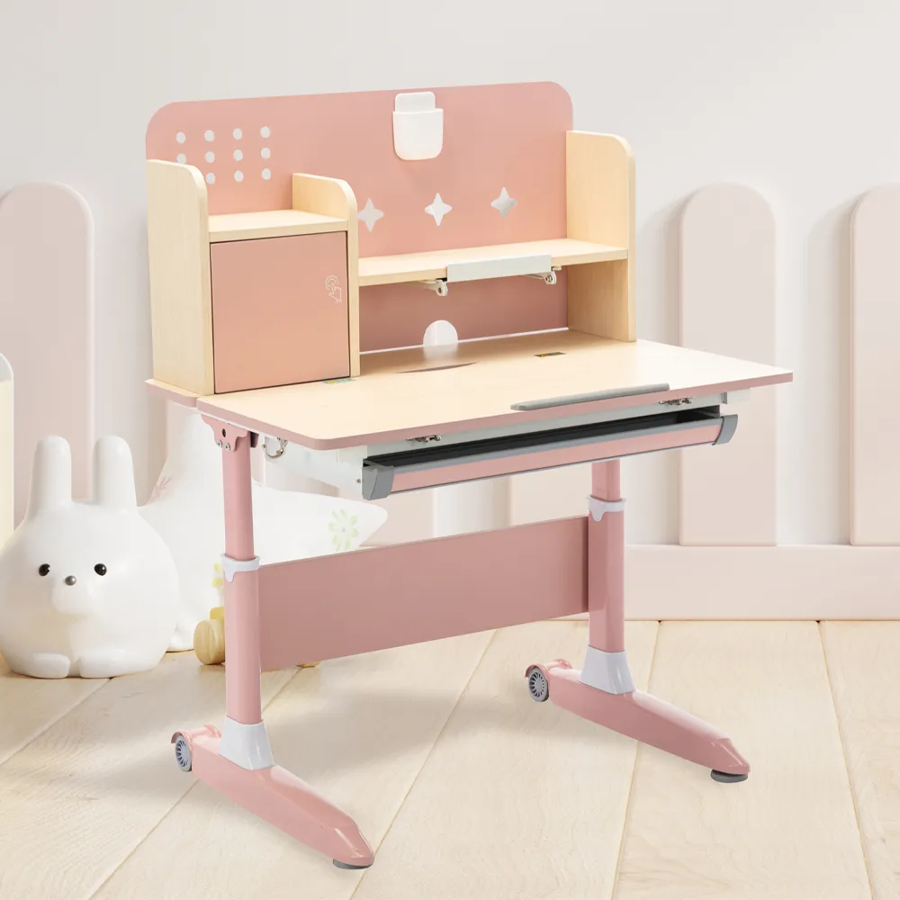 【E-home】GOGO果果多功能可升降兒童成長桌-寬90cm 2色可選(兒童書桌 升降桌 工作桌 學習桌)