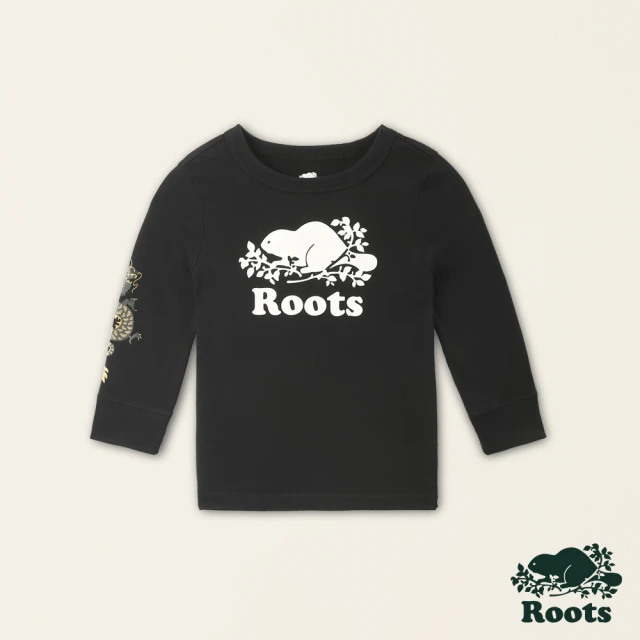 Roots Roots 小童-舞龍新春系列 純棉長袖T恤(黑色)