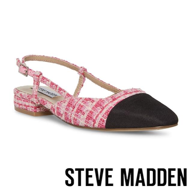 【steve madden】BELINDA 拼接尖頭平底涼拖鞋(粉色)