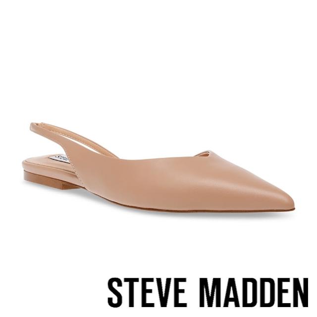 【steve madden】CONTRAIL 素面尖頭平底涼拖鞋(米杏色)