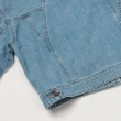 【OUWEY 歐薇】潮流別針珍珠短版純棉牛仔外套(藍色；S-L；3223078413)