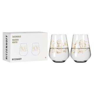 【RITZENHOFF】Legendary Gold/傳奇黃金系列- 希臘神話水酒對杯(德國製造/無鉛水晶玻璃)