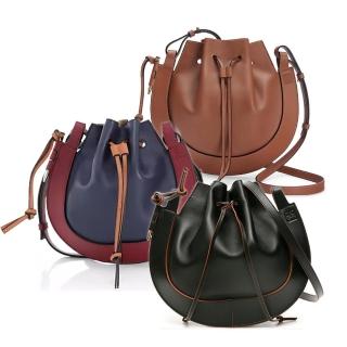【LOEWE 羅威】Horseshoe牛皮抽繩小款單肩/斜揹包(多色任選)