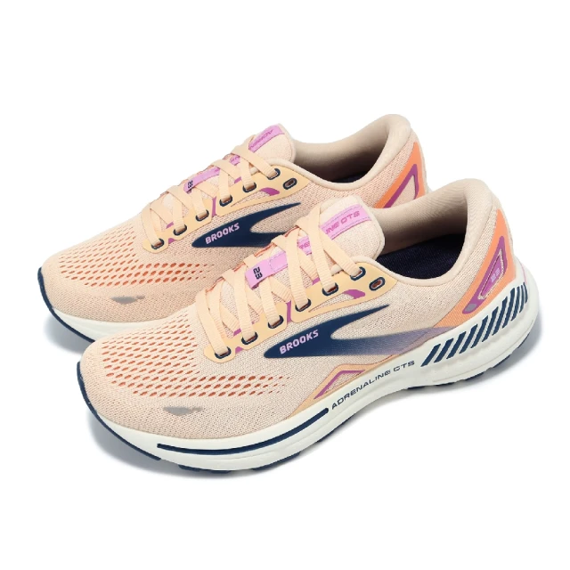 BROOKS 慢跑鞋 Adrenaline GTS 23 女鞋 橘 藍 腎上腺素 回彈 輕量 路跑 運動鞋(1203811B795)