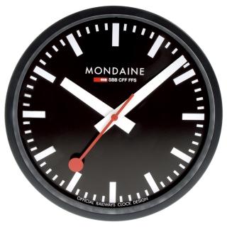 【MONDAINE 瑞士國鐵】經典掛鐘(25cm-黑)