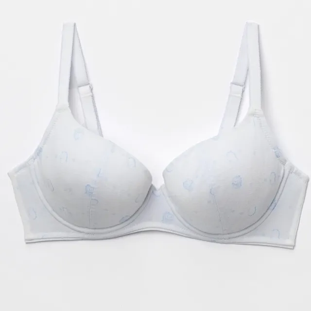 【BeenTeen 嬪婷】學生系列-Q萌牛奶 D罩杯第三階段軟鋼圈內衣 BB2347D3(快樂藍)