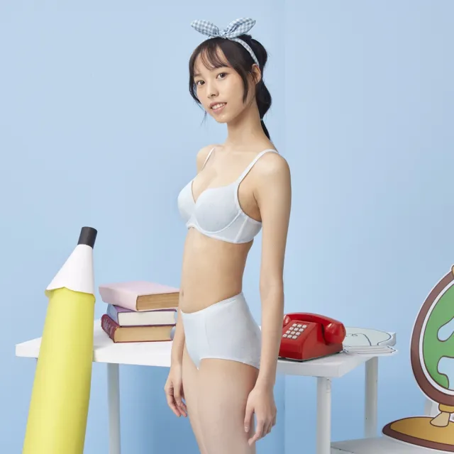【BeenTeen 嬪婷】學生系列-Q萌牛奶 A-C罩杯第三階段軟鋼圈內衣 BB2347D3(快樂藍)