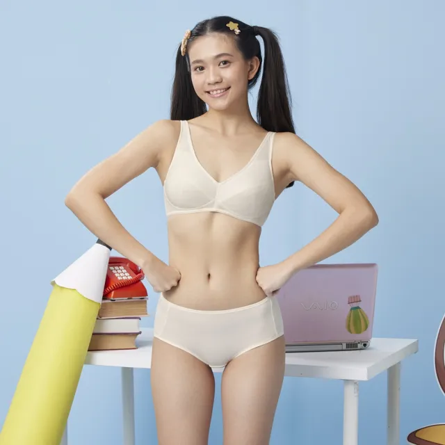 【BeenTeen 嬪婷】學生系列-Q萌牛奶 A-C罩杯第三階段適體內衣 BB1647CR(趣味白)