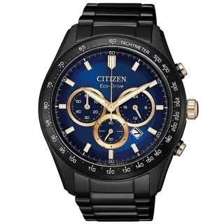 【CITIZEN 星辰】Chronograph系列 型男必備 光動能三眼計時腕錶 七夕 情人節 送禮 推薦(CA4458-88L)