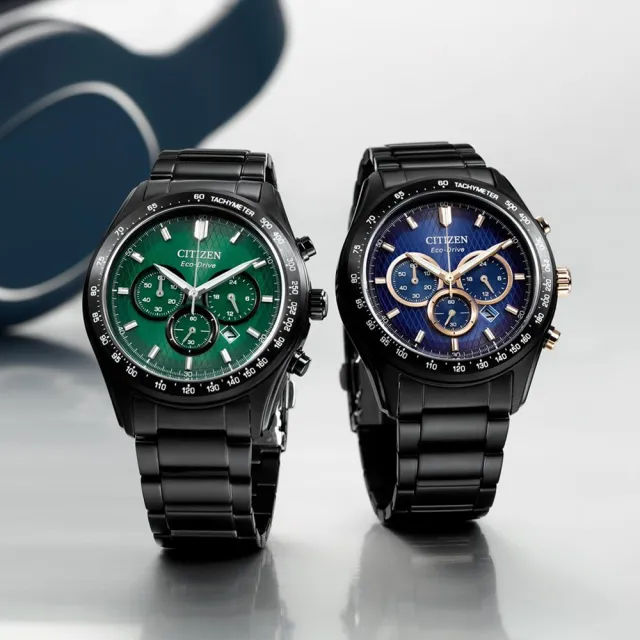 【CITIZEN 星辰】Chronograph系列 型男必備 光動能三眼計時腕錶 錶 週年慶 雙11(CA4458-88L)