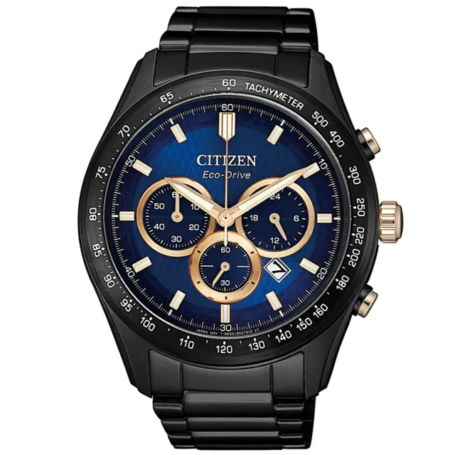 【CITIZEN 星辰】Chronograph系列 型男必備 光動能三眼計時腕錶 錶 手錶 送禮(CA4458-88L)