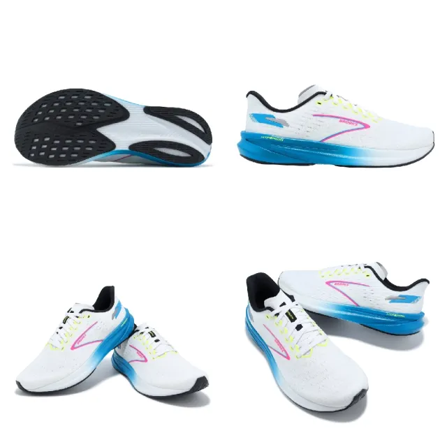 【BROOKS】競速跑鞋 Hyperion 男鞋 白 藍 彈力 緩衝 輕量 路跑 競訓 運動鞋(1104071D120)