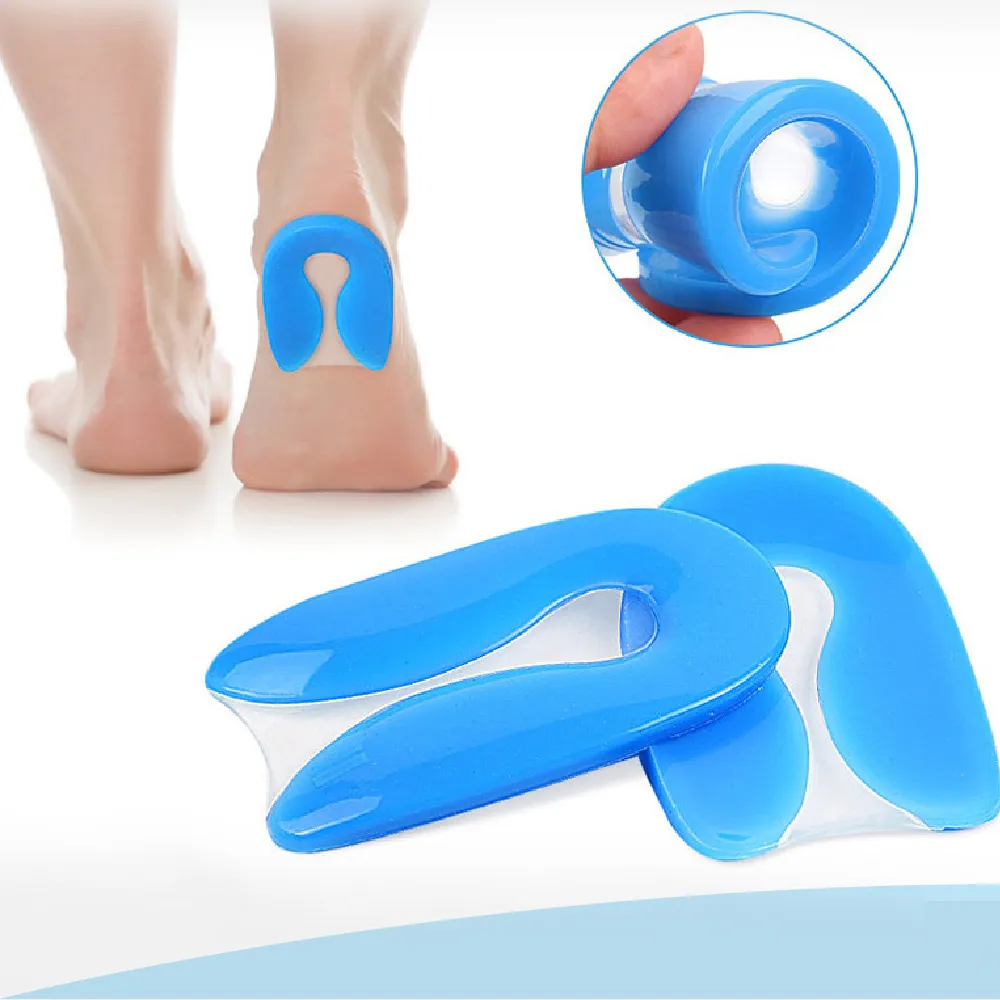 【足部緩解】U型人體工學矽膠足跟墊-小(減震 減壓 柔軟 彈性 久站 舒緩 腳後跟墊 隱形鞋墊 半墊)