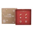 【COACH】蝴蝶結+C標誌+珍珠環 3入聖誕禮盒組(玫瑰金)