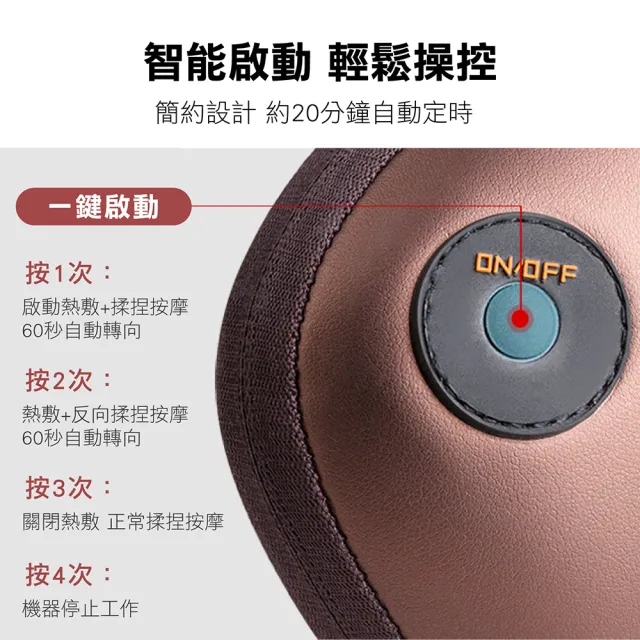 【Jo Go Wu】3D深層按摩枕-12球力度加強款(車用按摩/肩頸按摩/按摩器/紓壓枕/腰部按摩/家用按摩)