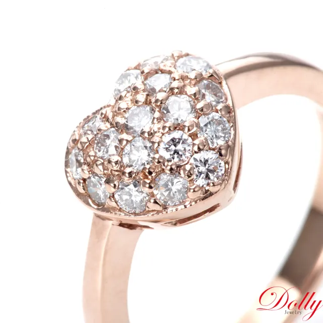 【DOLLY】0.50克拉 14K金輕珠寶玫瑰金鑽石戒指
