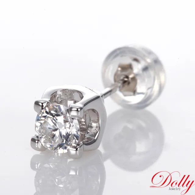 【DOLLY】0.30克拉 14K金輕珠寶單邊鑽石耳環