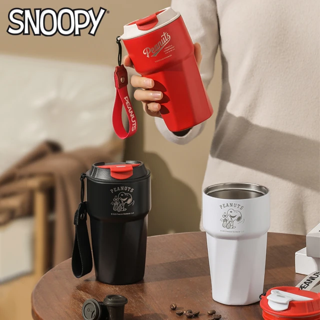 SNOOPY 史努比 史努比304不鏽鋼直飲保溫咖啡杯隨行杯450ML(隨行咖啡杯)