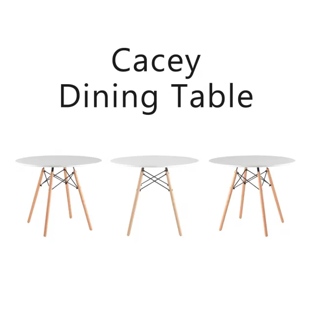 【E-home】Cacey卡希圓形餐桌 80cm-白色(圓形餐桌 會議)