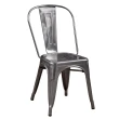 【E-home】2入組 Sidney希德尼工業風金屬高背餐椅 7色可選(網美 戶外 工業風)