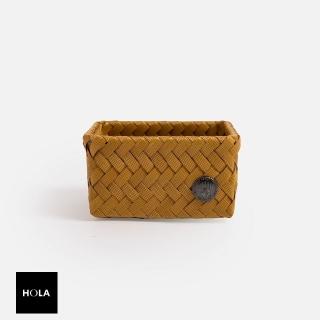 【HOLA】Handed By Fit編織方形分隔籃tiny 黃