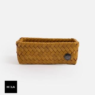 【HOLA】Handed By Fit編織方形分隔籃S 黃
