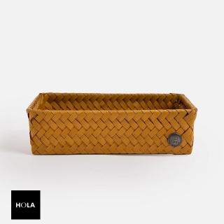 【HOLA】Handed By Fit編織方形分隔籃M 黃
