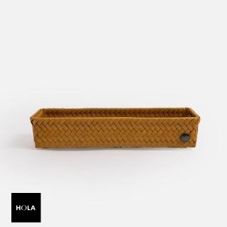 【HOLA】Handed By Fit編織方形分隔籃L 黃