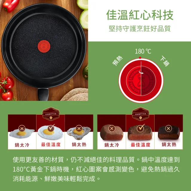 【Tefal 特福】法國製綠生活陶瓷不沾鍋系列20CM平底鍋-曜石黑(IH爐可用鍋)