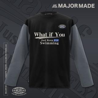 【MAJOR MADE】IF YOU雙拼長膠印TEE(休閒上衣/圖案長袖/自訂款長T)