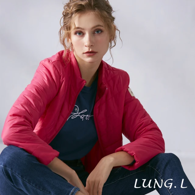 LUNG.L 林佳樺 LN81C16 桃紅色短版鋪棉長袖外套