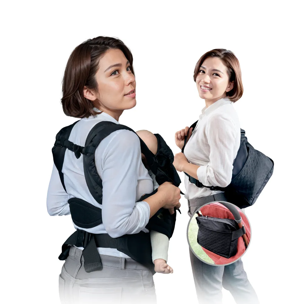 【inParents】Trek Evo 捷旅省力擴充套組 3入(腰撐+護腿帶一對+斜背腰包收納袋-不含揹帶)